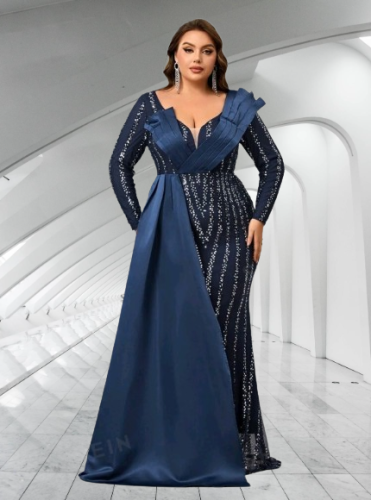 P159 Zola Long Sleeve Evening Dress